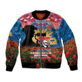 Personalised Knights Rugby ANZAC Day Bomber Jacket Last Post Poppy We Will Remember Them
