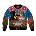 Personalised Knights Rugby ANZAC Day Bomber Jacket Last Post Poppy We Will Remember Them