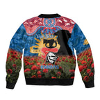 Personalised Knights Rugby ANZAC Day Bomber Jacket Last Post Poppy We Will Remember Them