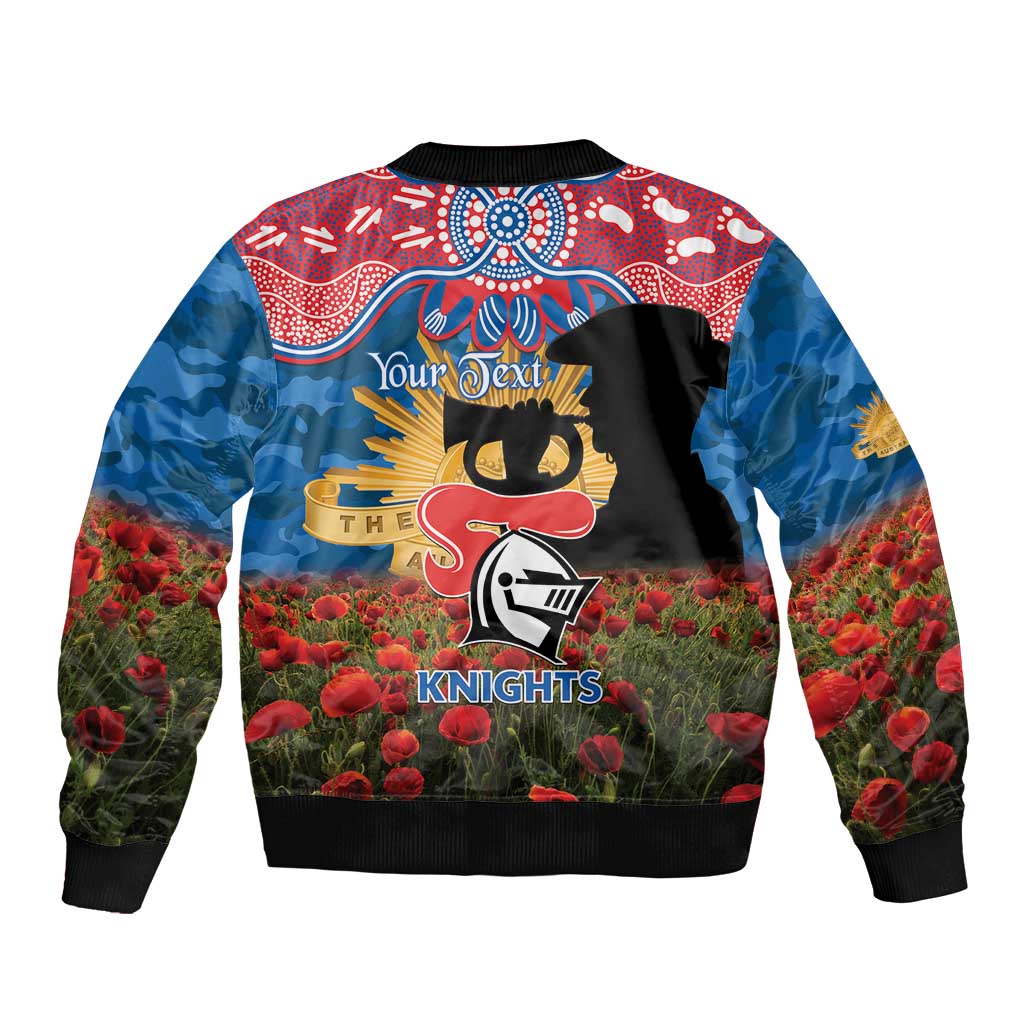 Personalised Knights Rugby ANZAC Day Bomber Jacket Last Post Poppy We Will Remember Them