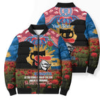 Personalised Knights Rugby ANZAC Day Bomber Puffer Jacket Last Post Poppy We Will Remember Them
