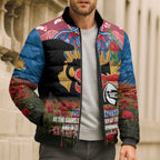 Personalised Knights Rugby ANZAC Day Bomber Puffer Jacket Last Post Poppy We Will Remember Them