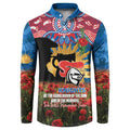 Personalised Knights Rugby ANZAC Day Button Sweatshirt Last Post Poppy We Will Remember Them