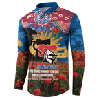 Personalised Knights Rugby ANZAC Day Button Sweatshirt Last Post Poppy We Will Remember Them