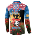 Personalised Knights Rugby ANZAC Day Button Sweatshirt Last Post Poppy We Will Remember Them