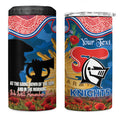 Personalised Knights Rugby ANZAC Day 4 in 1 Can Cooler Tumbler Last Post Poppy We Will Remember Them