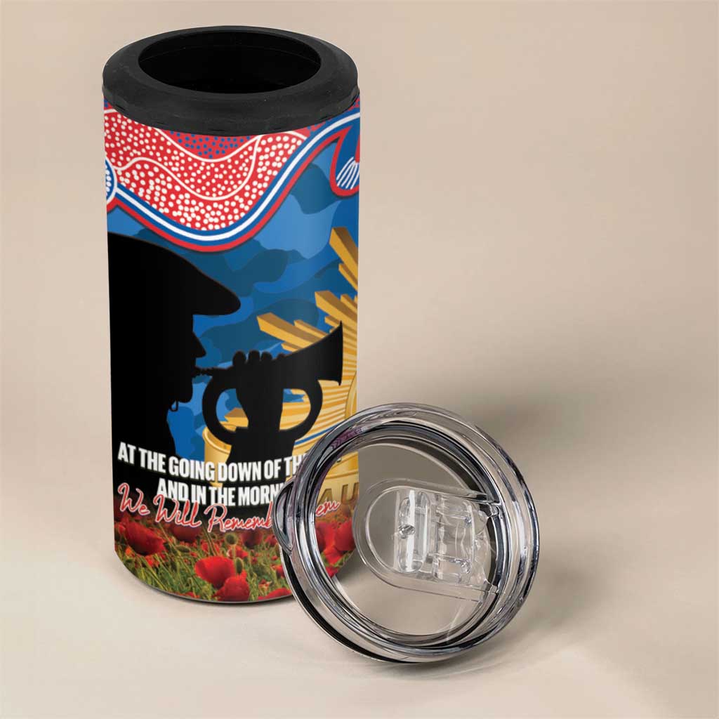 Personalised Knights Rugby ANZAC Day 4 in 1 Can Cooler Tumbler Last Post Poppy We Will Remember Them