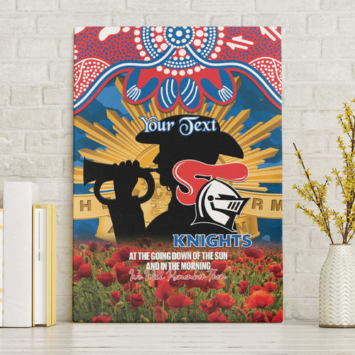 Personalised Knights Rugby ANZAC Day Canvas Wall Art Last Post Poppy We Will Remember Them