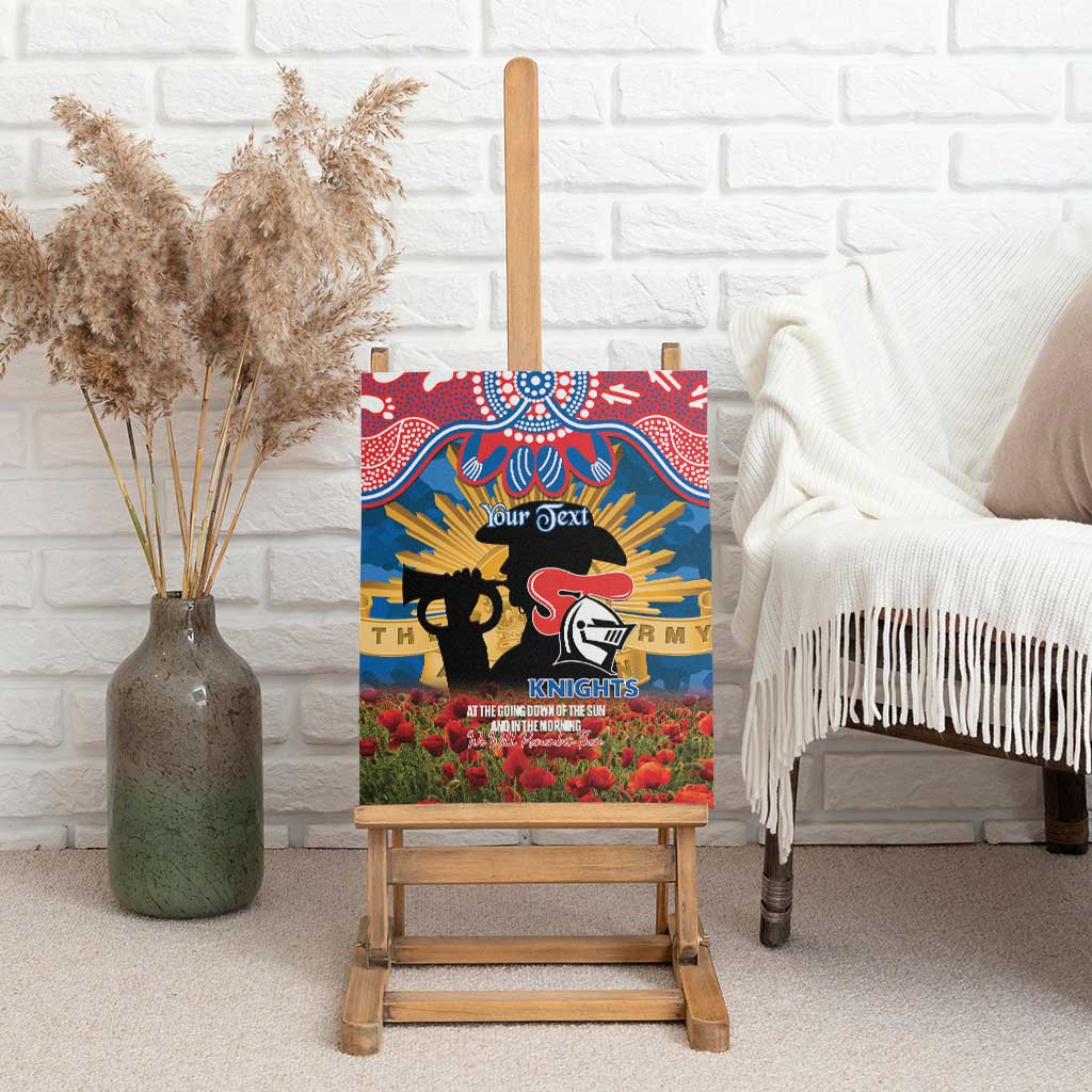 Personalised Knights Rugby ANZAC Day Canvas Wall Art Last Post Poppy We Will Remember Them