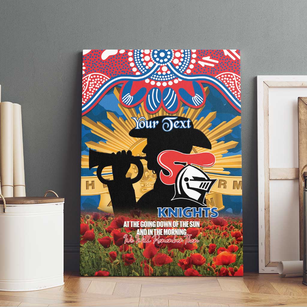 Personalised Knights Rugby ANZAC Day Canvas Wall Art Last Post Poppy We Will Remember Them