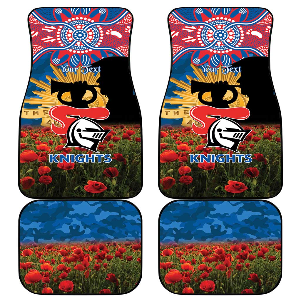 Personalised Knights Rugby ANZAC Day Car Mats Last Post Poppy We Will Remember Them
