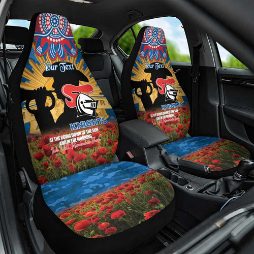 Personalised Knights Rugby ANZAC Day Car Seat Cover Last Post Poppy We Will Remember Them