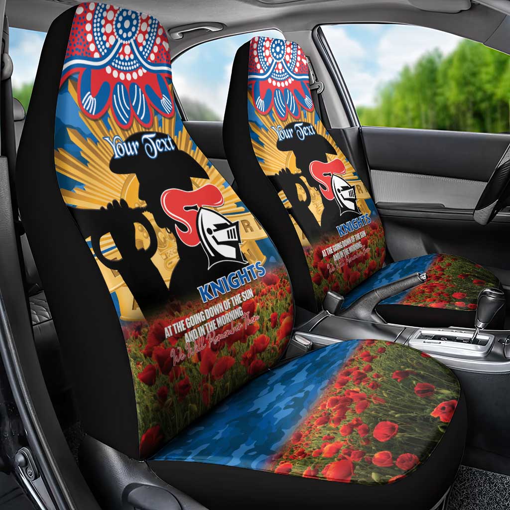 Personalised Knights Rugby ANZAC Day Car Seat Cover Last Post Poppy We Will Remember Them
