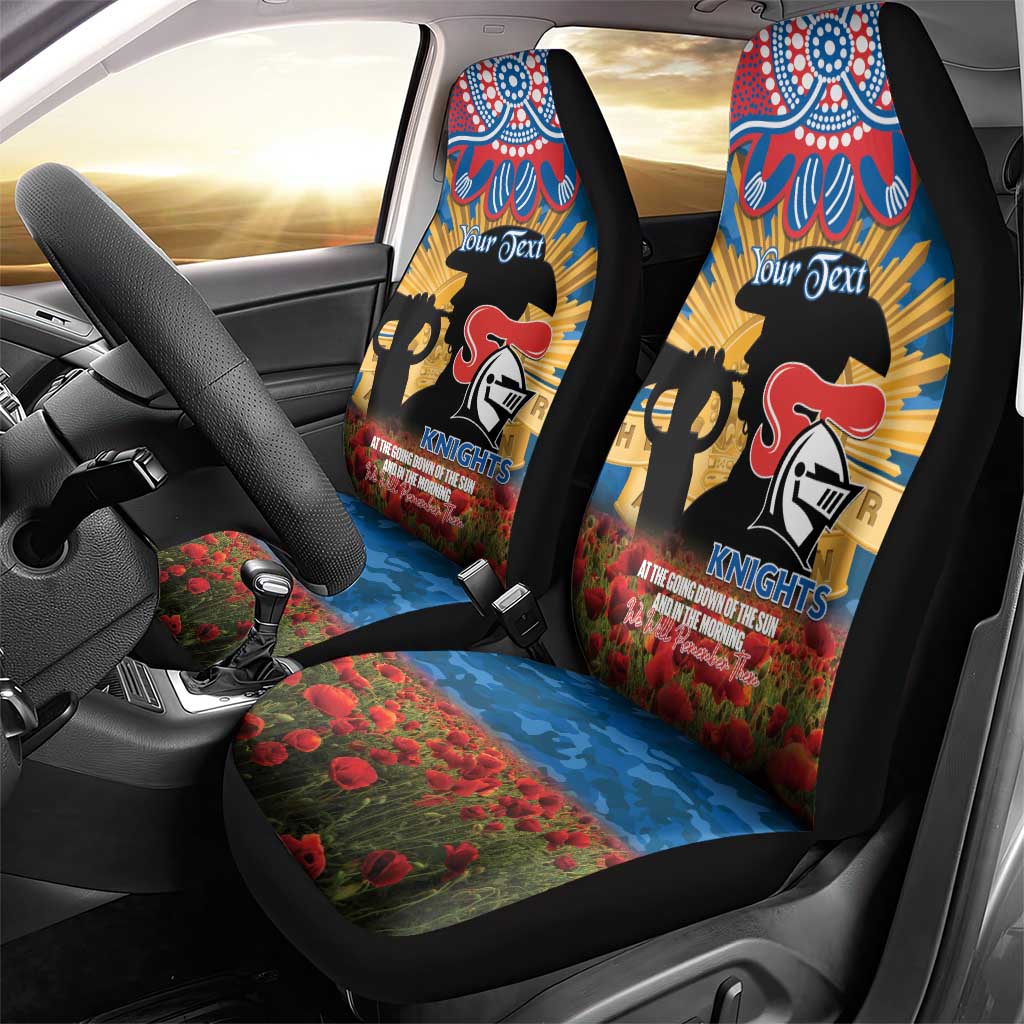 Personalised Knights Rugby ANZAC Day Car Seat Cover Last Post Poppy We Will Remember Them