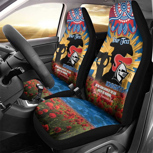 Personalised Knights Rugby ANZAC Day Car Seat Cover Last Post Poppy We Will Remember Them