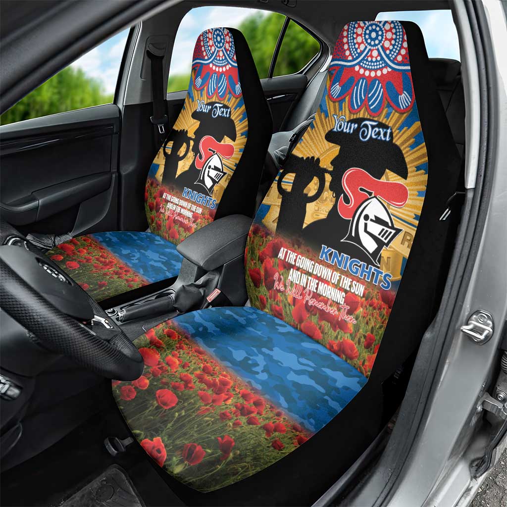 Personalised Knights Rugby ANZAC Day Car Seat Cover Last Post Poppy We Will Remember Them