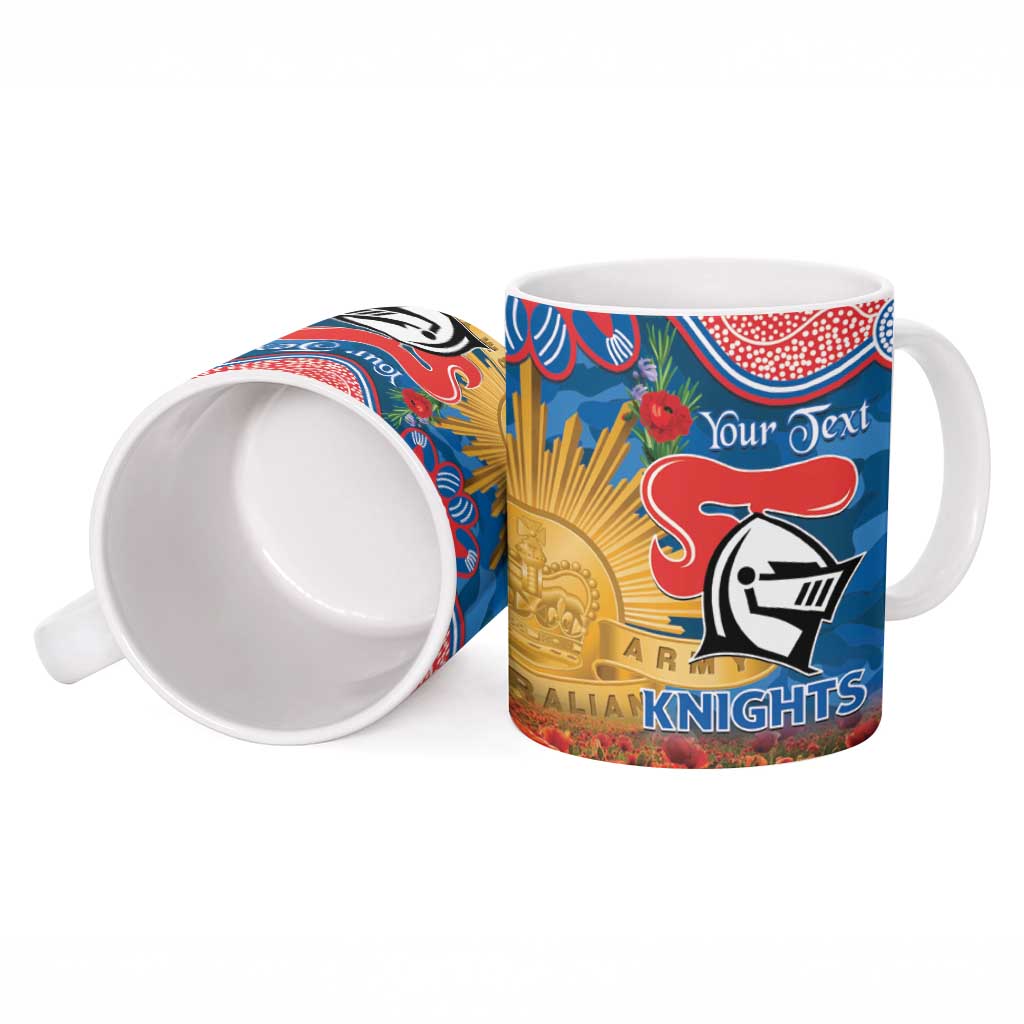 Personalised Knights Rugby ANZAC Day Ceramic Mug Last Post Poppy We Will Remember Them