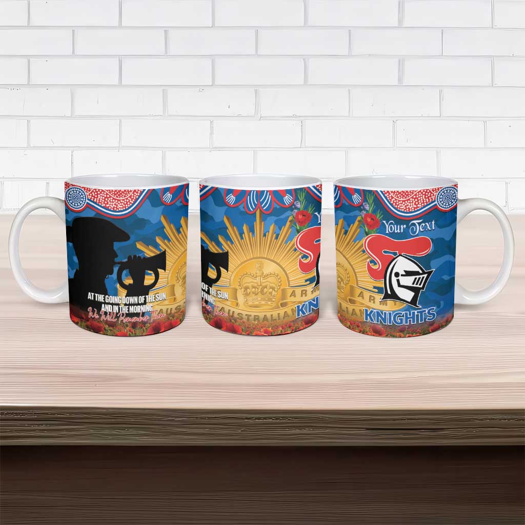 Personalised Knights Rugby ANZAC Day Ceramic Mug Last Post Poppy We Will Remember Them