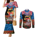 Personalised Knights Rugby ANZAC Day Couples Matching Mermaid Dress and Long Sleeve Button Shirt Last Post Poppy We Will Remember Them