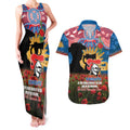 Personalised Knights Rugby ANZAC Day Couples Matching Tank Maxi Dress and Hawaiian Shirt Last Post Poppy We Will Remember Them