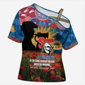 Personalised Knights Rugby ANZAC Day Cross Shoulder Shirt Last Post Poppy We Will Remember Them