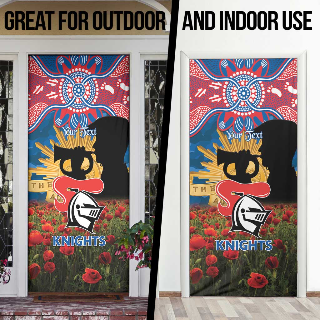 Personalised Knights Rugby ANZAC Day Door Cover Last Post Poppy We Will Remember Them