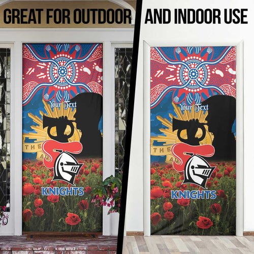 Personalised Knights Rugby ANZAC Day Door Cover Last Post Poppy We Will Remember Them