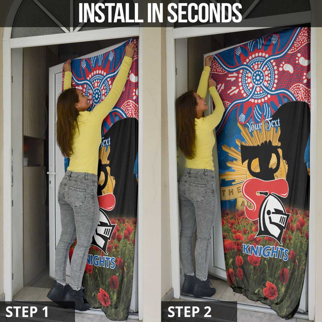 Personalised Knights Rugby ANZAC Day Door Cover Last Post Poppy We Will Remember Them