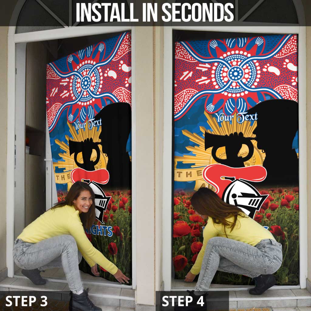 Personalised Knights Rugby ANZAC Day Door Cover Last Post Poppy We Will Remember Them