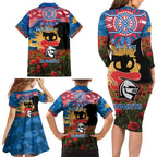 Personalised Knights Rugby ANZAC Day Family Matching Long Sleeve Bodycon Dress and Hawaiian Shirt Last Post Poppy We Will Remember Them