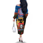 Personalised Knights Rugby ANZAC Day Family Matching Off The Shoulder Long Sleeve Dress and Hawaiian Shirt Last Post Poppy We Will Remember Them