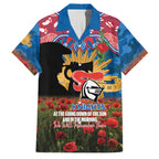 Personalised Knights Rugby ANZAC Day Family Matching Off Shoulder Short Dress and Hawaiian Shirt Last Post Poppy We Will Remember Them