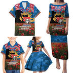 Personalised Knights Rugby ANZAC Day Family Matching Puletasi and Hawaiian Shirt Last Post Poppy We Will Remember Them