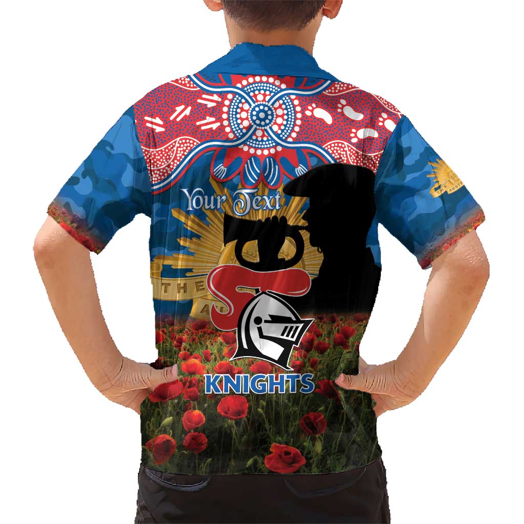 Personalised Knights Rugby ANZAC Day Family Matching Puletasi and Hawaiian Shirt Last Post Poppy We Will Remember Them