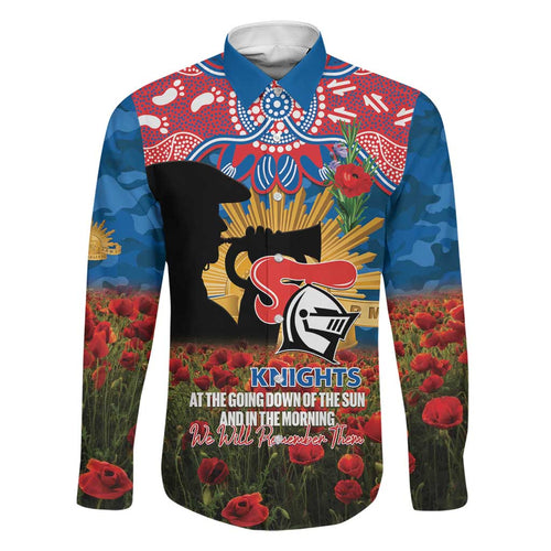 Personalised Knights Rugby ANZAC Day Family Matching Short Sleeve Bodycon Dress and Hawaiian Shirt Last Post Poppy We Will Remember Them
