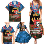 Personalised Knights Rugby ANZAC Day Family Matching Summer Maxi Dress and Hawaiian Shirt Last Post Poppy We Will Remember Them