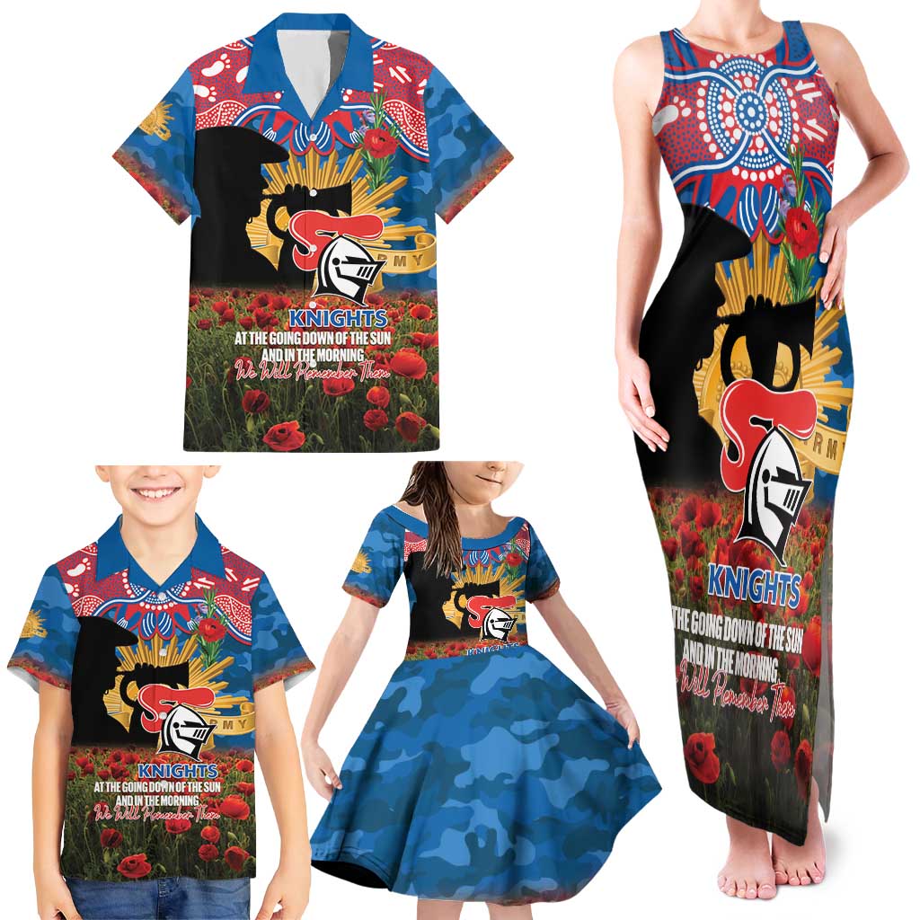 Personalised Knights Rugby ANZAC Day Family Matching Tank Maxi Dress and Hawaiian Shirt Last Post Poppy We Will Remember Them