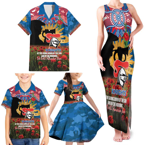 Personalised Knights Rugby ANZAC Day Family Matching Tank Maxi Dress and Hawaiian Shirt Last Post Poppy We Will Remember Them