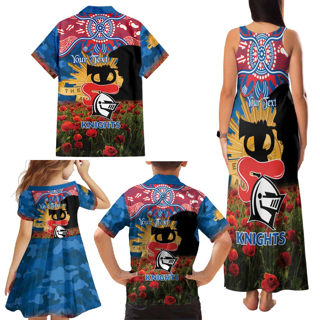Personalised Knights Rugby ANZAC Day Family Matching Tank Maxi Dress and Hawaiian Shirt Last Post Poppy We Will Remember Them