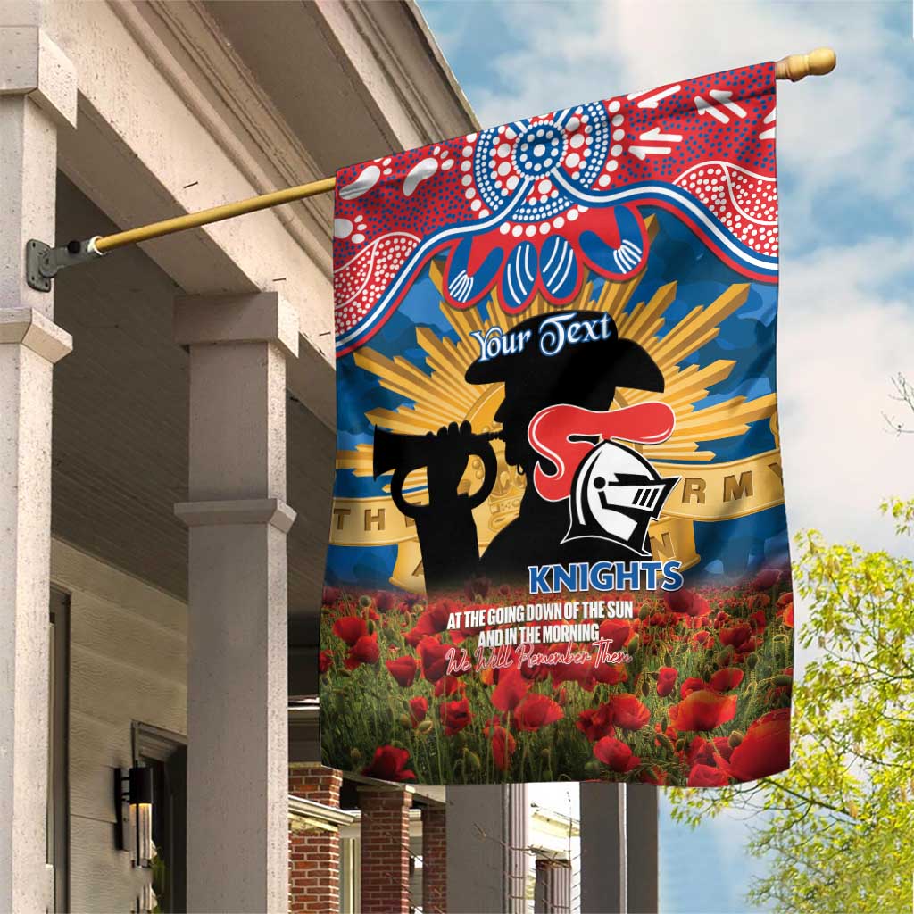 Personalised Knights Rugby ANZAC Day Garden Flag Last Post Poppy We Will Remember Them