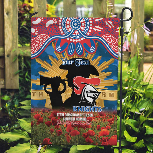 Personalised Knights Rugby ANZAC Day Garden Flag Last Post Poppy We Will Remember Them