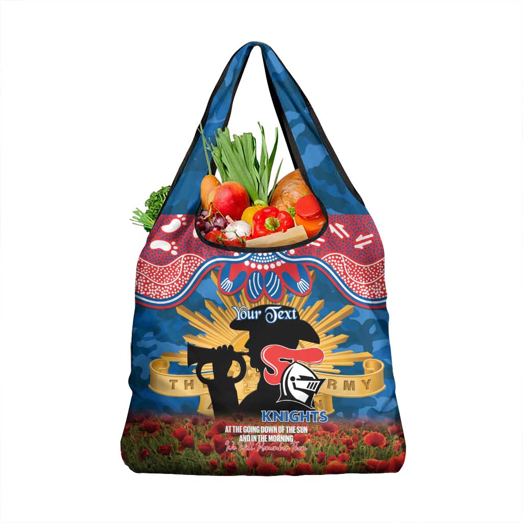 Personalised Knights Rugby ANZAC Day Grocery Bag Last Post Poppy We Will Remember Them