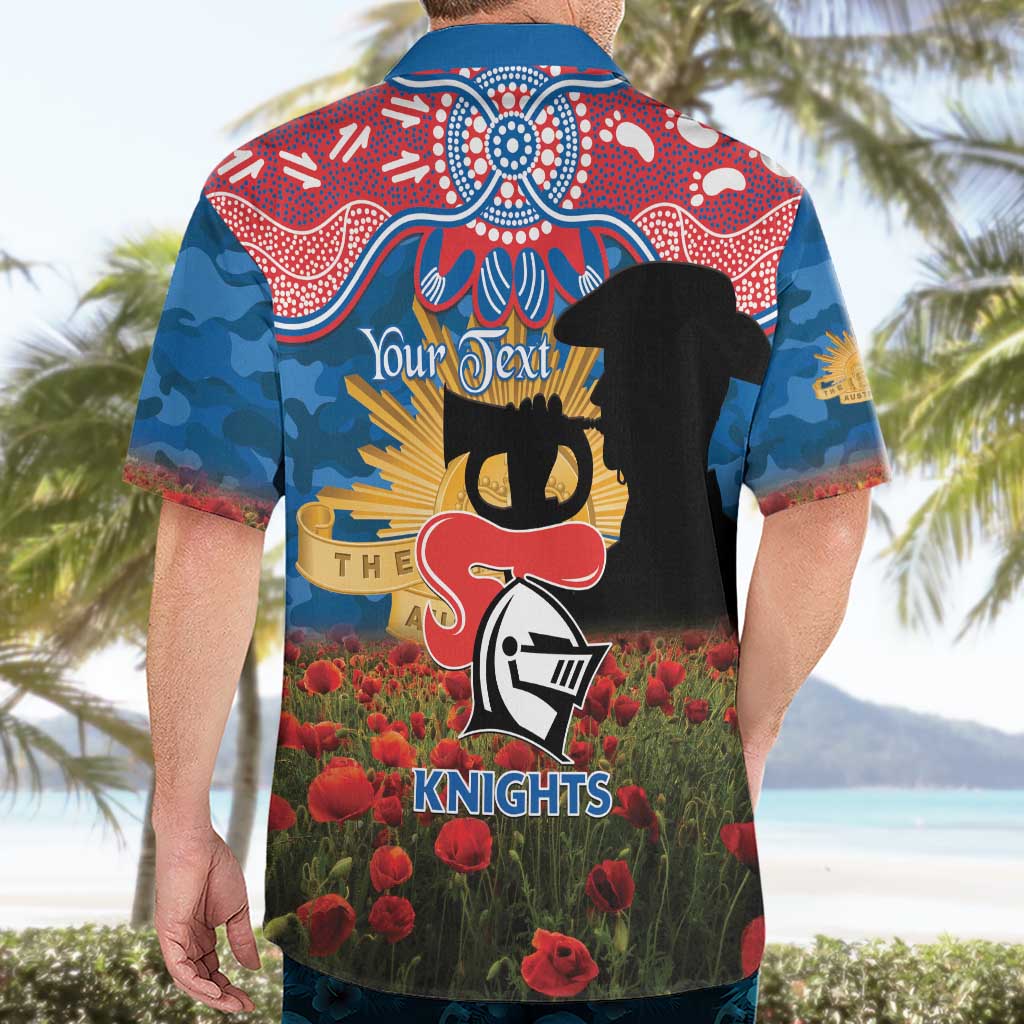 Personalised Knights Rugby ANZAC Day Hawaiian Shirt Last Post Poppy We Will Remember Them