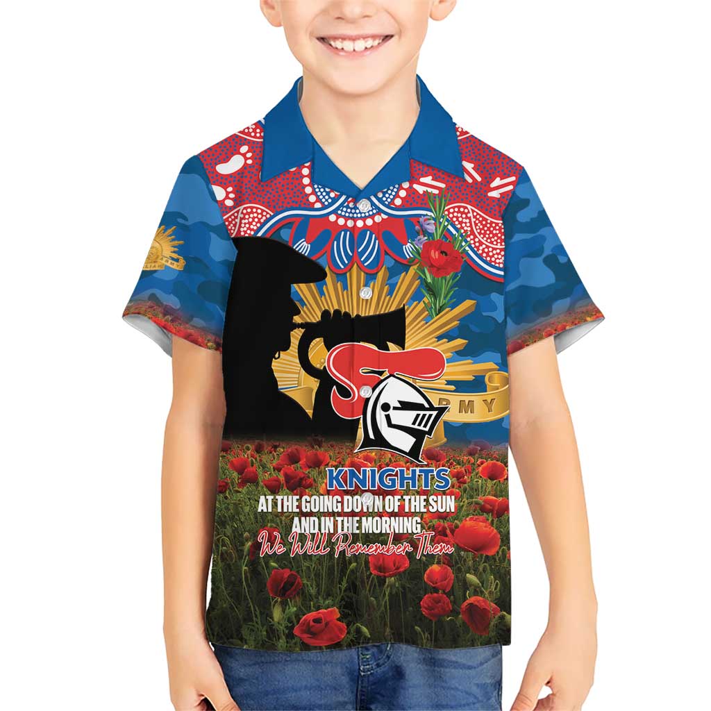 Personalised Knights Rugby ANZAC Day Hawaiian Shirt Last Post Poppy We Will Remember Them