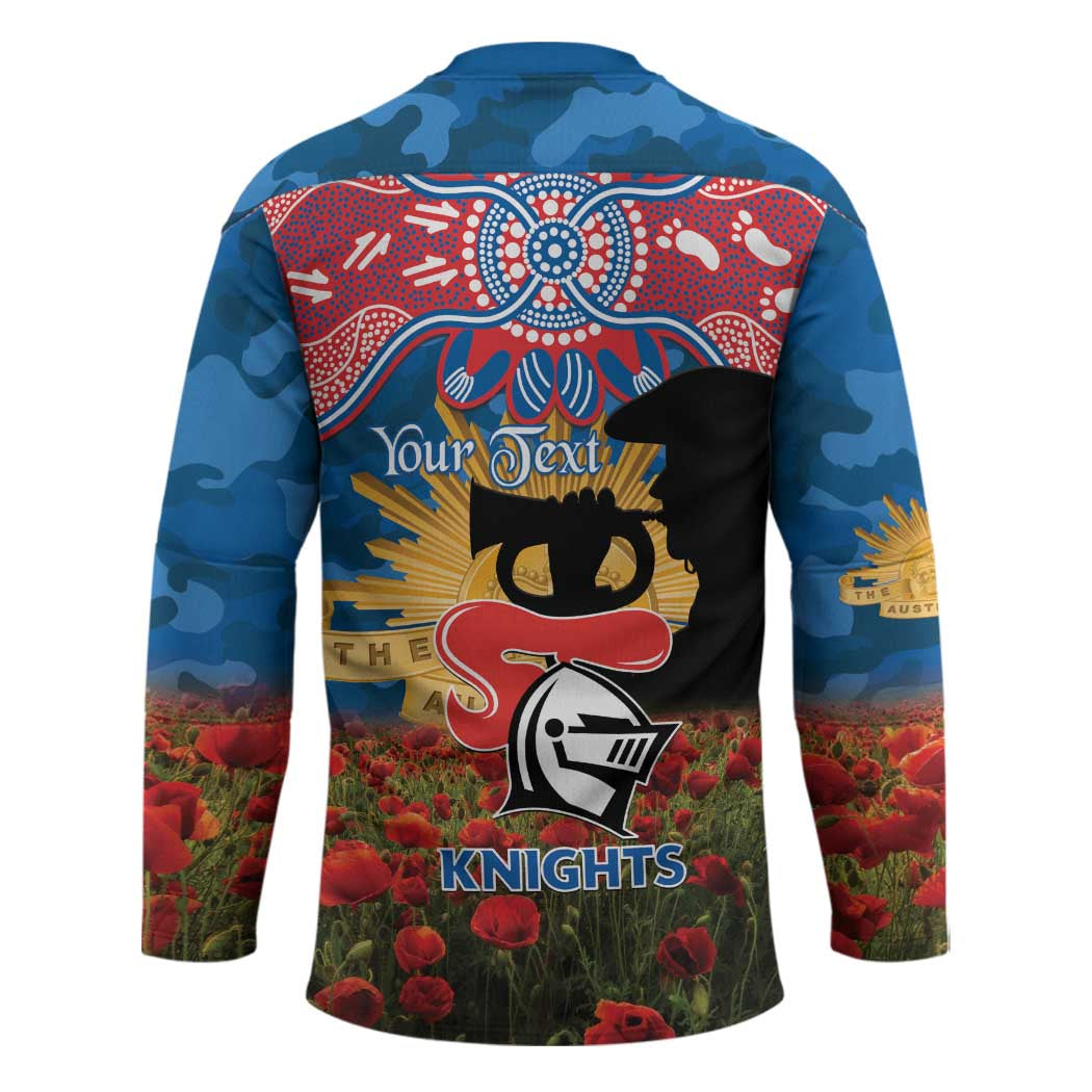Personalised Knights Rugby ANZAC Day Hockey Jersey Last Post Poppy We Will Remember Them
