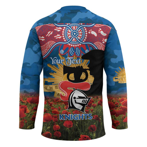 Personalised Knights Rugby ANZAC Day Hockey Jersey Last Post Poppy We Will Remember Them