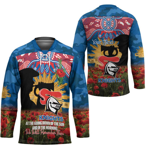Personalised Knights Rugby ANZAC Day Hockey Jersey Last Post Poppy We Will Remember Them
