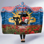 Personalised Knights Rugby ANZAC Day Hooded Blanket Last Post Poppy We Will Remember Them