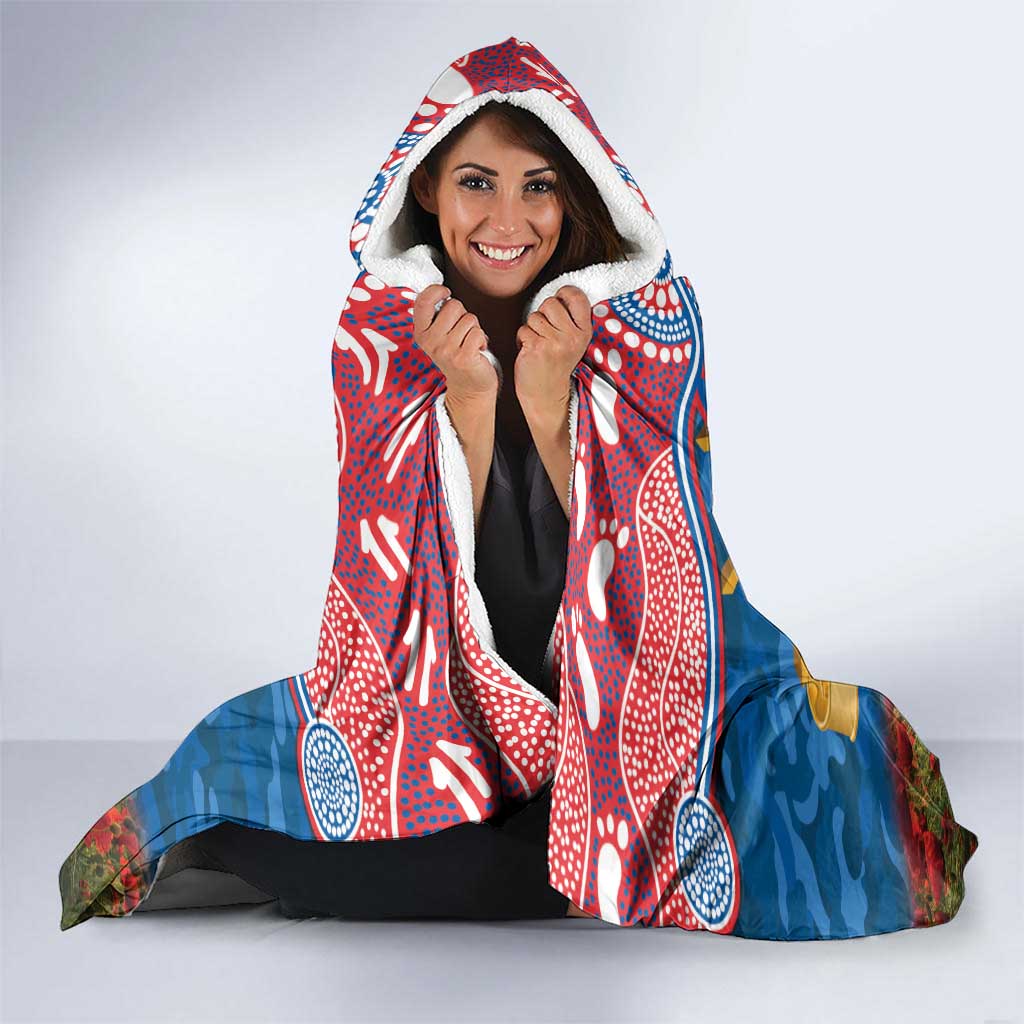 Personalised Knights Rugby ANZAC Day Hooded Blanket Last Post Poppy We Will Remember Them