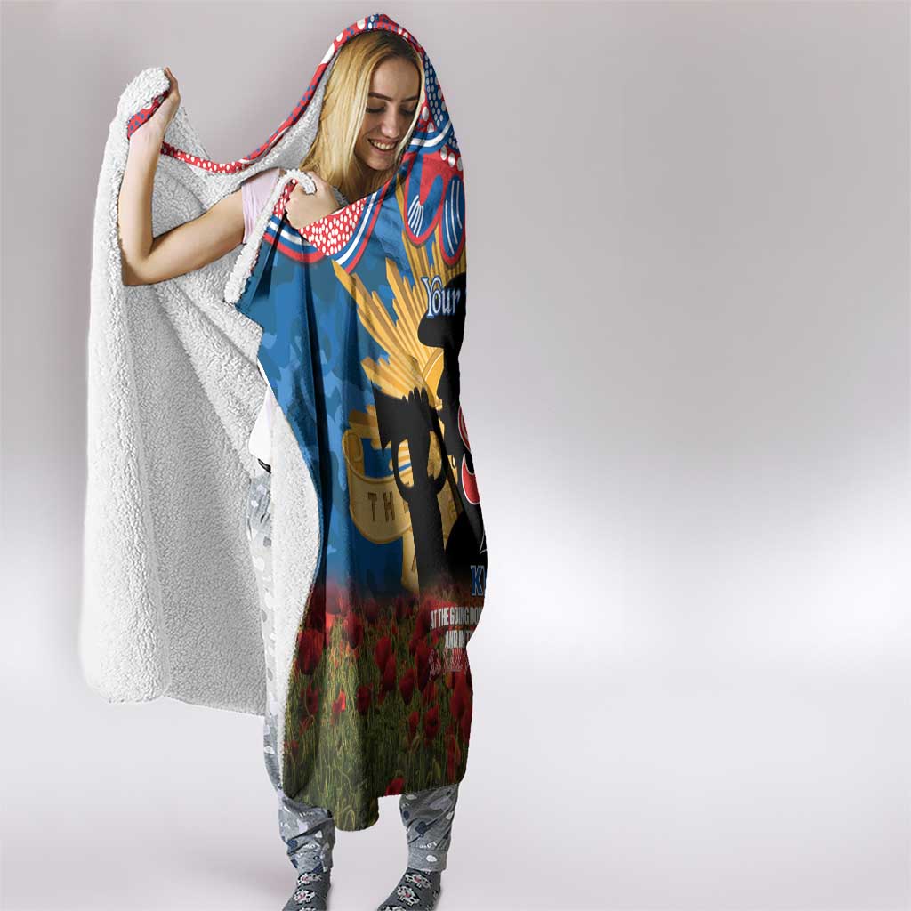 Personalised Knights Rugby ANZAC Day Hooded Blanket Last Post Poppy We Will Remember Them